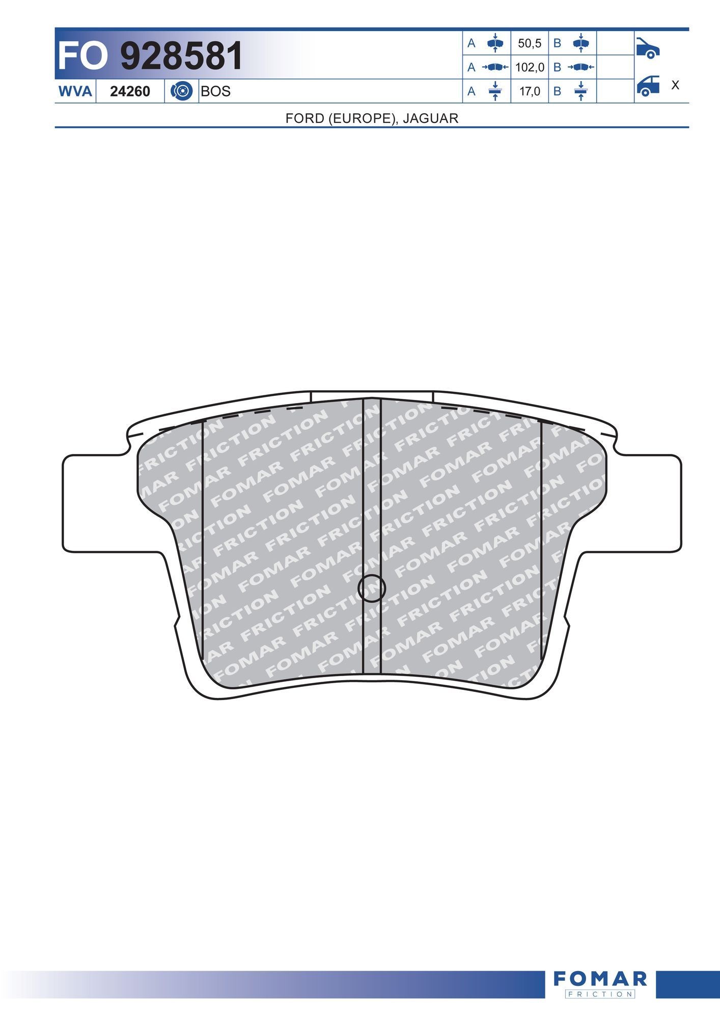 FOMAR Friction FO 928581: Piduriklotsid