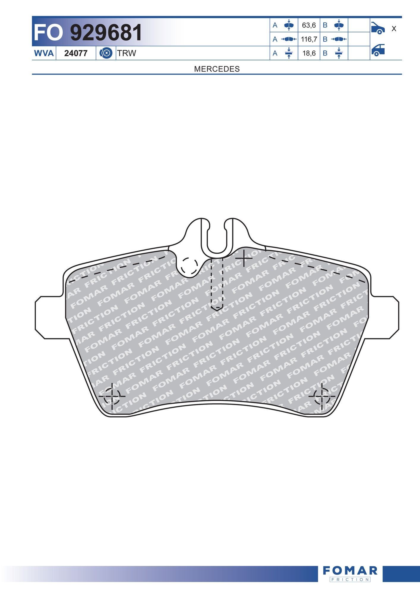 FOMAR Friction FO 929681: Piduriklotsid