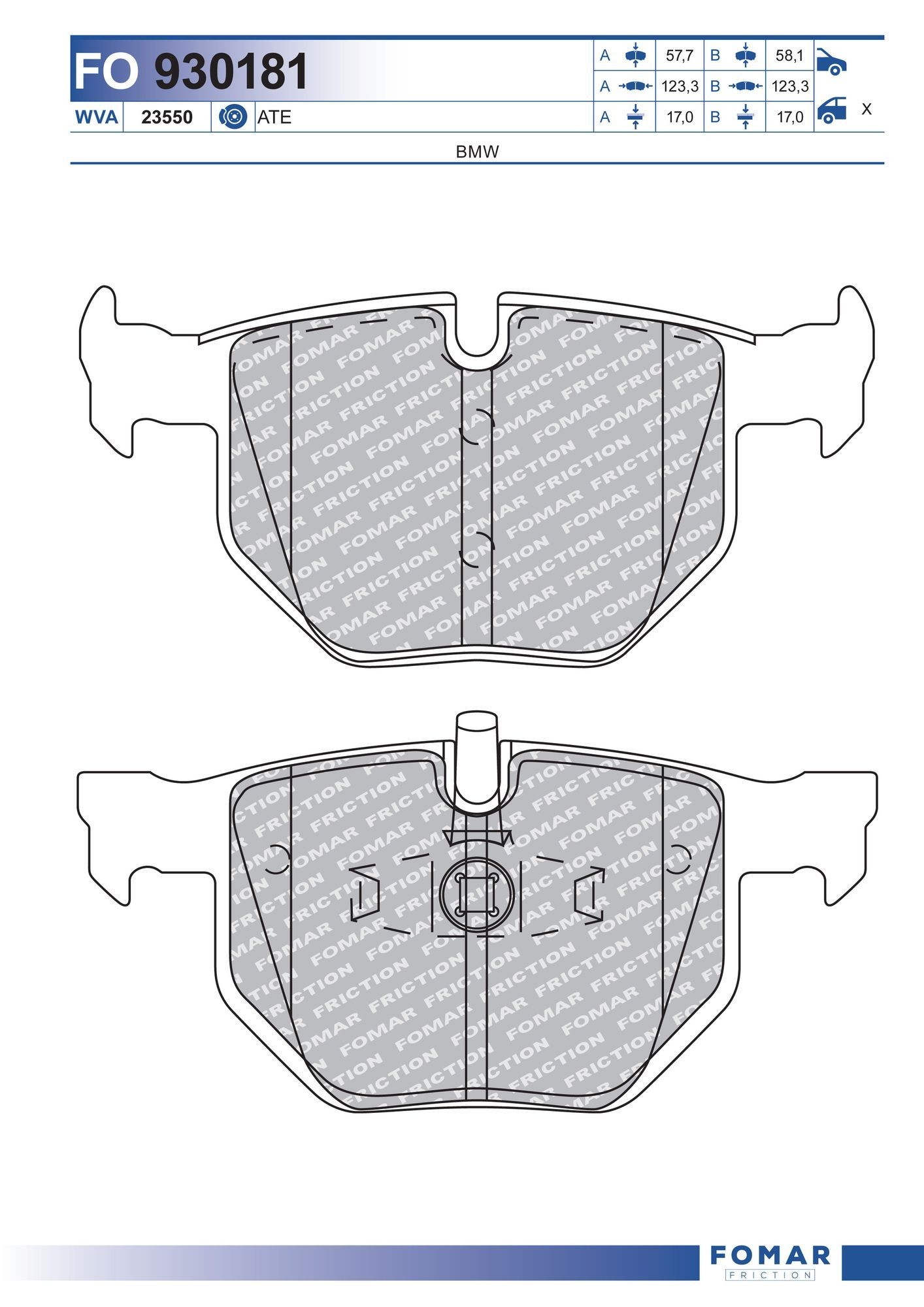 FOMAR Friction FO 930181: Piduriklotsid
