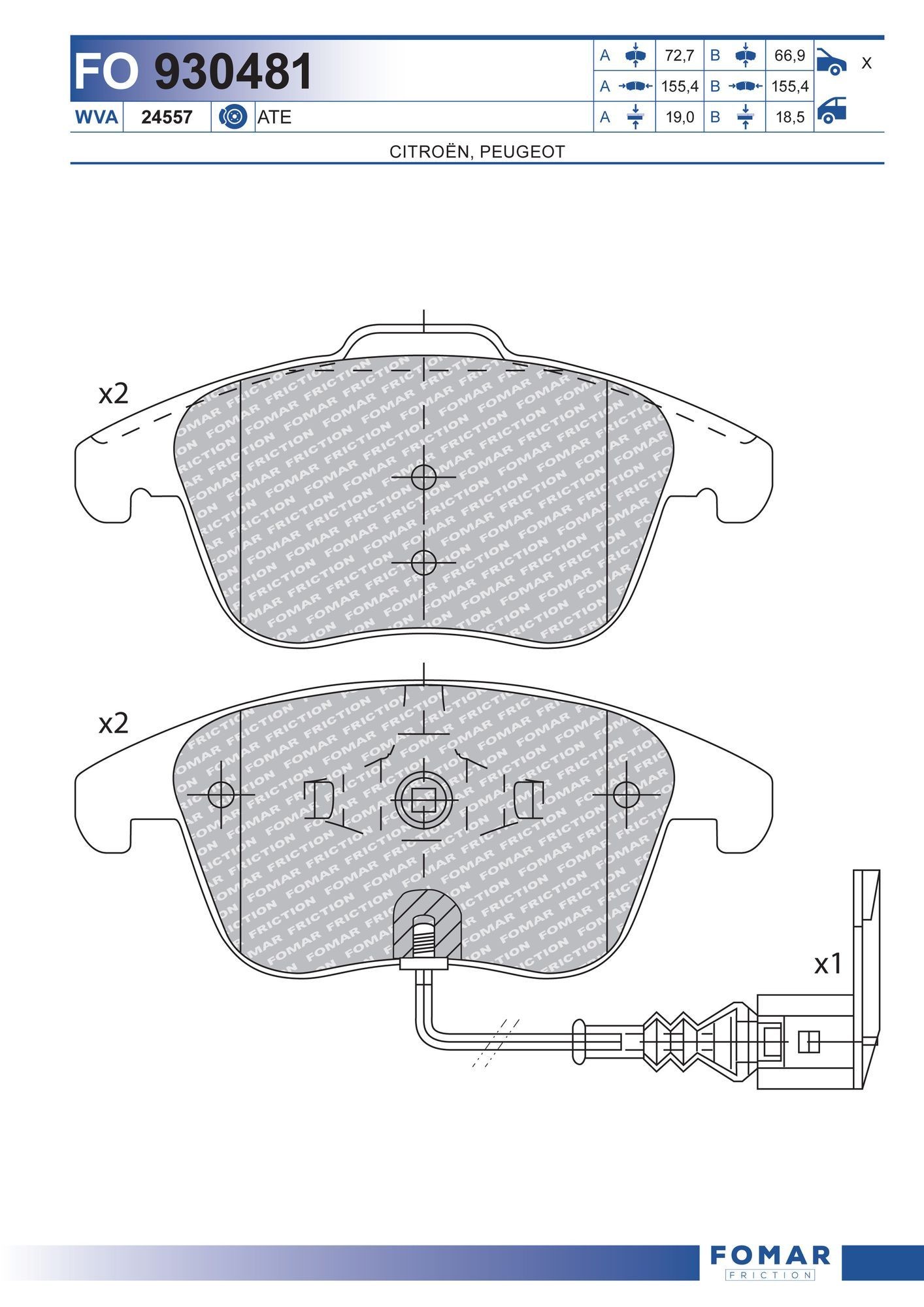 FOMAR Friction FO 930481: Piduriklotsid