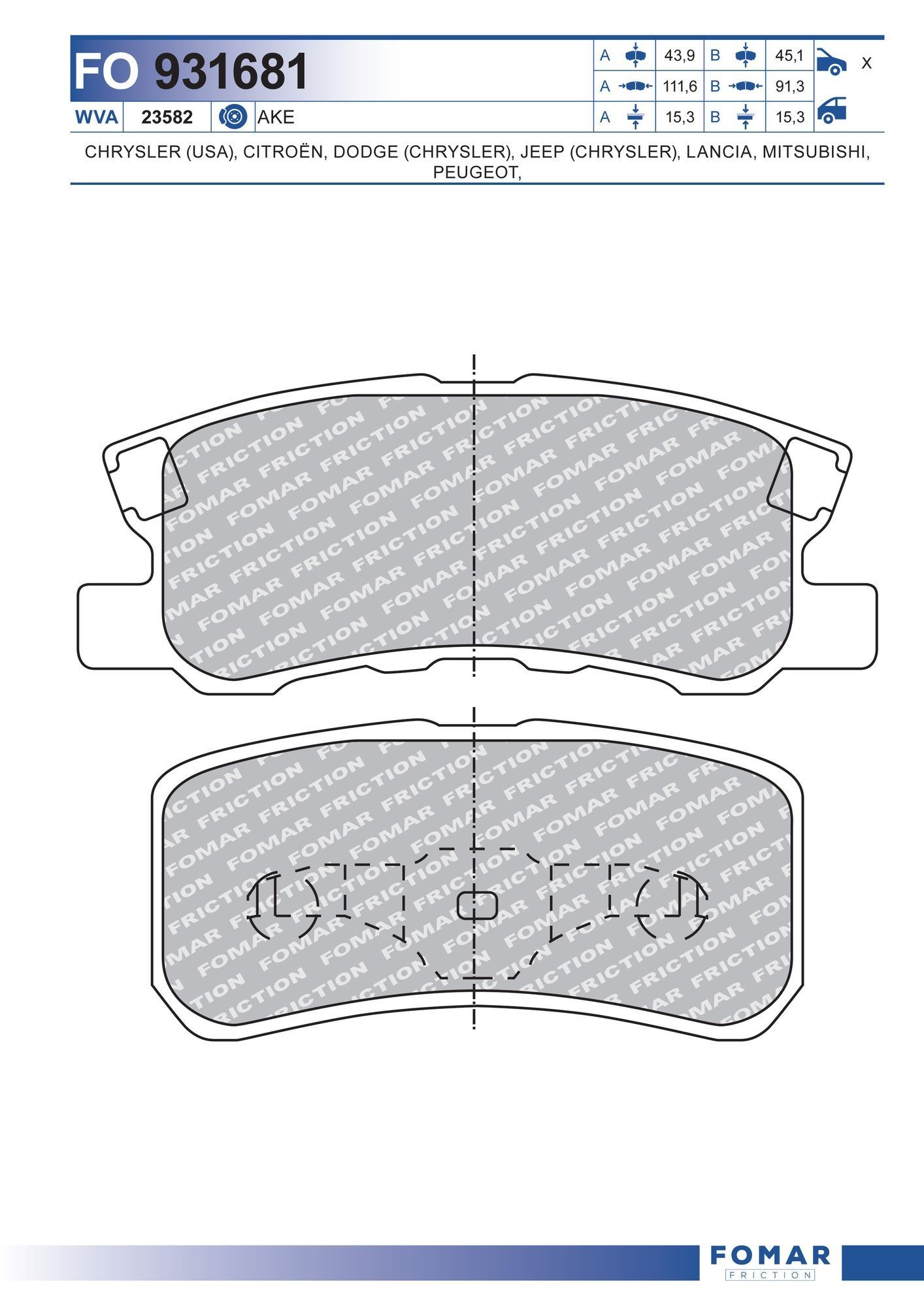 FOMAR Friction FO 931681: Bremžu kluči