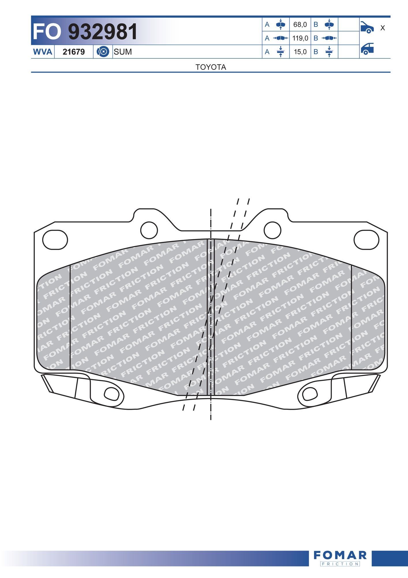 FOMAR Friction FO 932981: Piduriklotsid