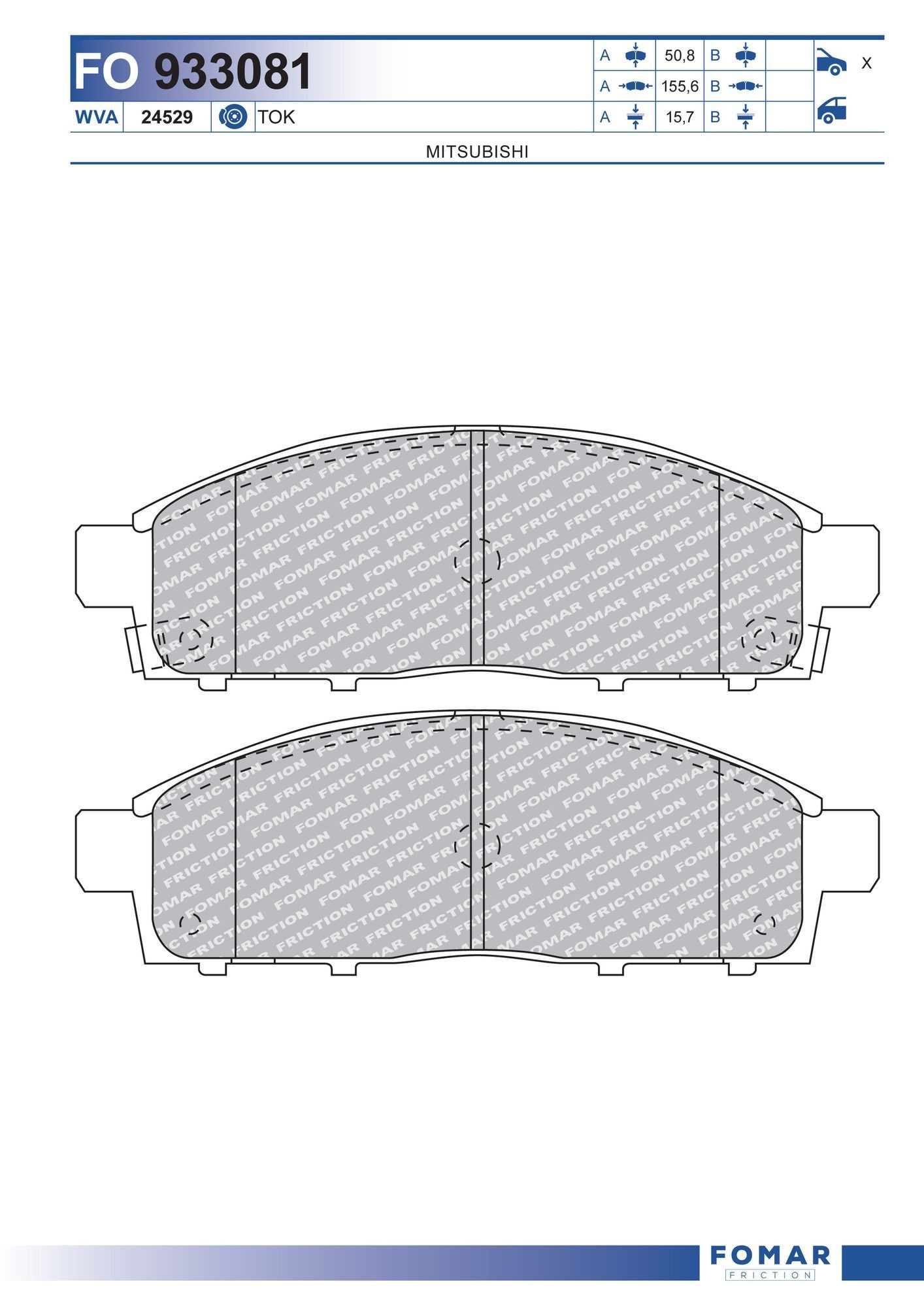 FOMAR Friction FO 933081: Piduriklotsid