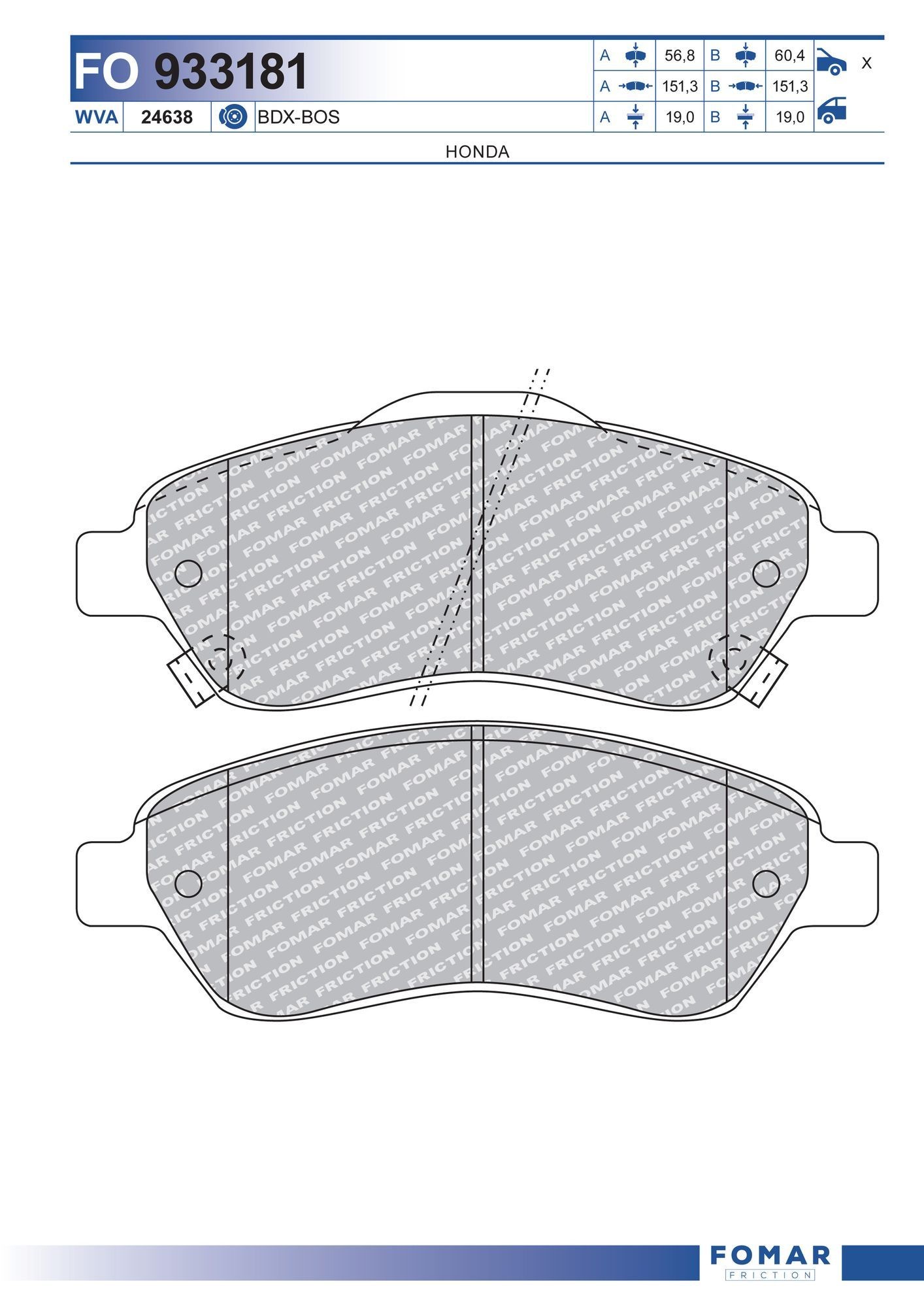 FOMAR Friction FO 933181: Kit pastiglie freni