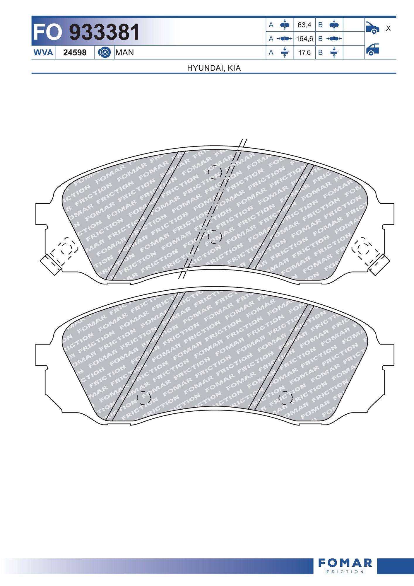 FOMAR Friction FO 933381: Piduriklotsid