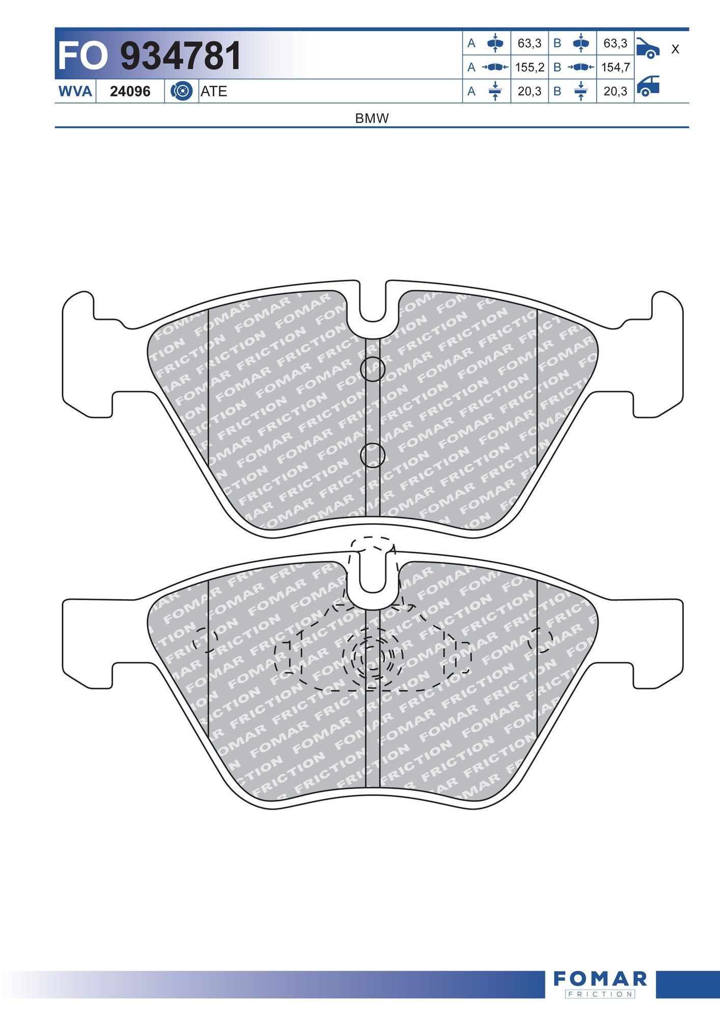 FOMAR Friction FO 934781: Piduriklotsid