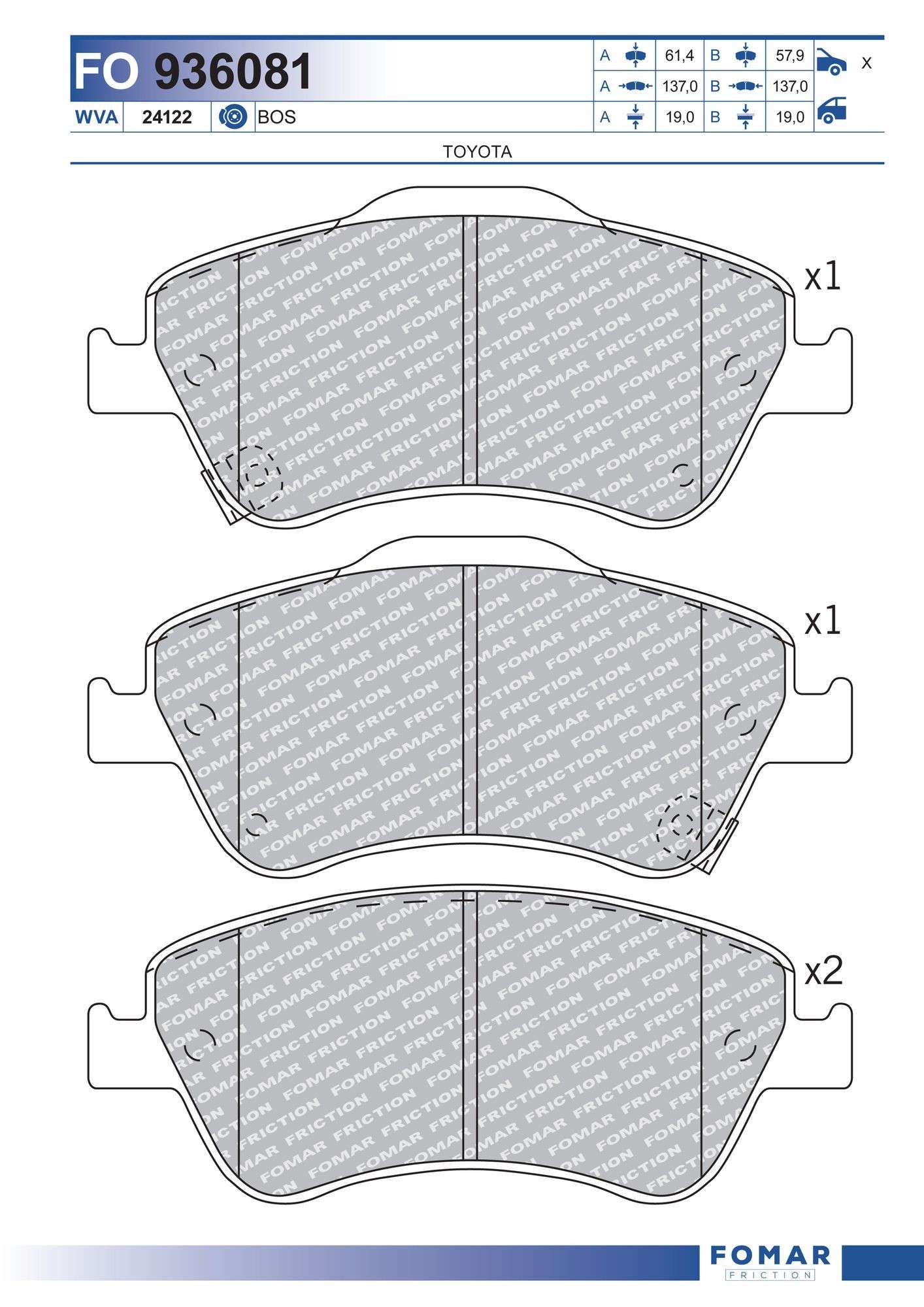 FOMAR Friction FO 936081: Kit pastiglie freni