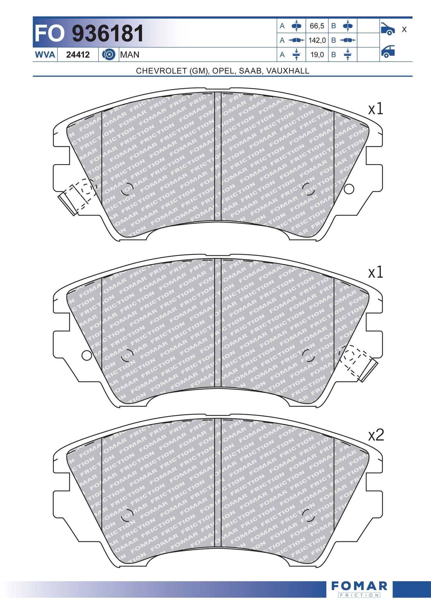 FOMAR Friction FO 936181: Piduriklotsid