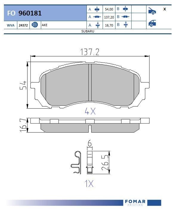 FOMAR Friction FO 960181: Bremžu kluči