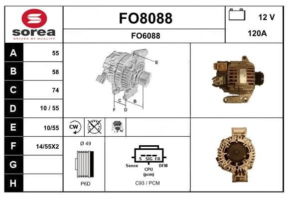 SNRA FO8088: Alternator 120A, cu regulator integrat