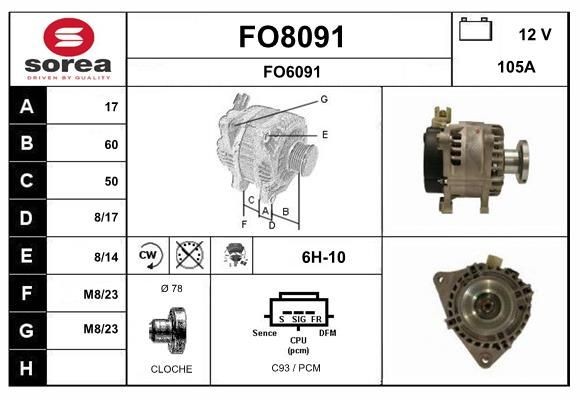 SNRA FO8091: Laturi 105A, Integroidulla säätimellä