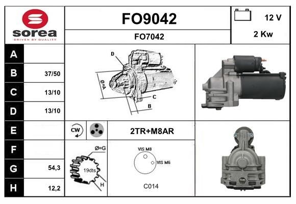 SNRA FO9042: Startmotor 2kW