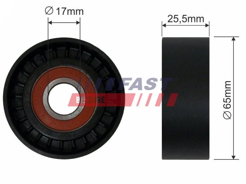 FAST FT44540: Rola intinzator, curea transmisie Ř: 65mm, Ř: 65mm