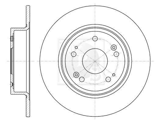 NPS H331A49: Disc de frână puntea spate, Ř: 282mm, ventilat, Ř: 282mm