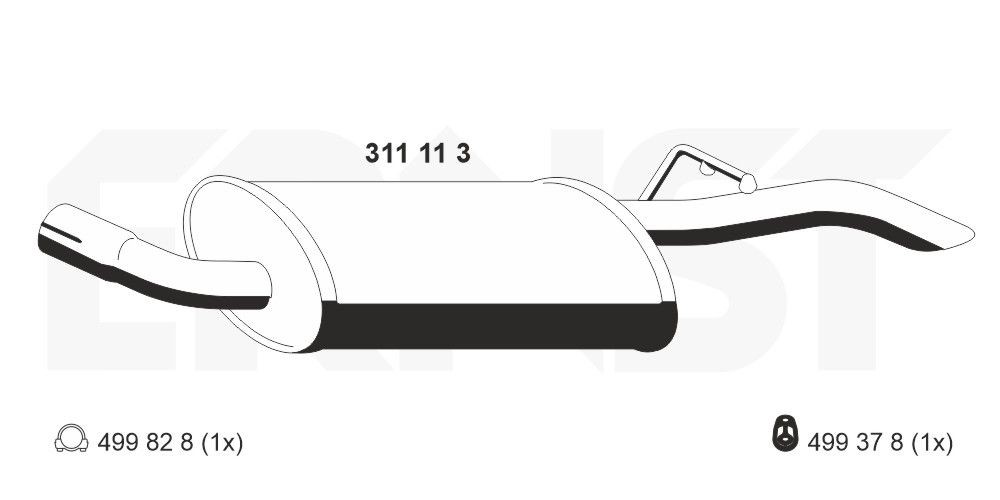 ERNST 311113: Lõppsummuti 760mm