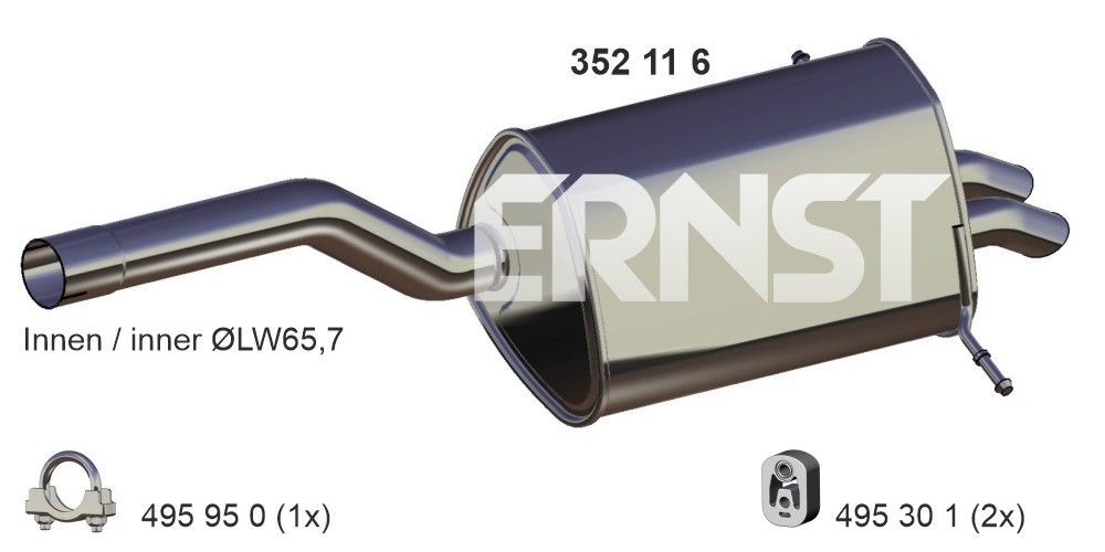 ERNST 352116: Lõppsummuti 1090mm