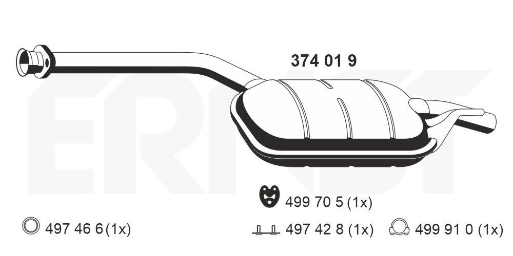 ERNST 374019: Toba esapament intermediara 1020mm