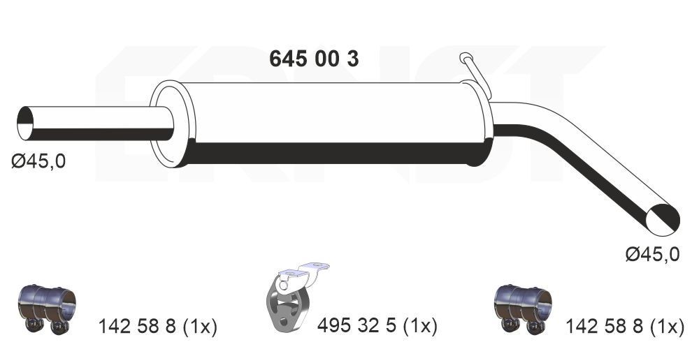 ERNST 645003: Kesksummuti 880mm