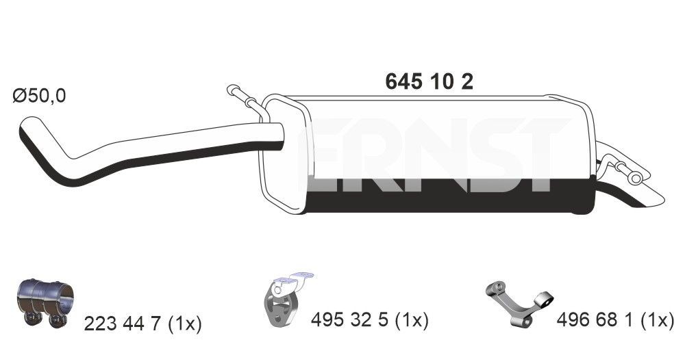 ERNST 645102: Lõppsummuti 1180mm