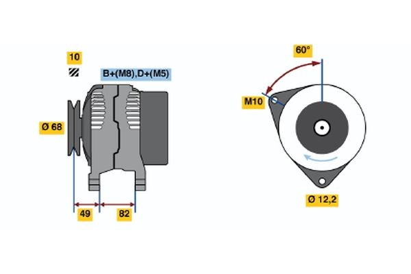 BOSCH 0 123 315 500: Alternátor 90A