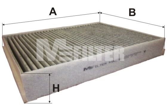 MFILTER K 9095C: Filtrs, Salona telpas gaiss Aktivētās ogles filtrs, Smalkās attīrīšanas salona filtrs