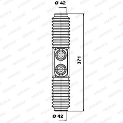 MOOG K150042: Kaitsekummikomplekt, rooliseade esisild vasakul, esisild paremal