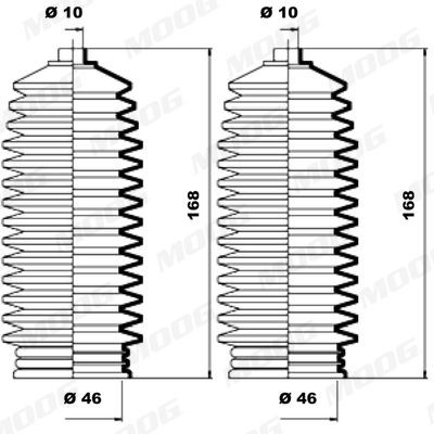 MOOG K150165: Kaitsekummikomplekt, rooliseade