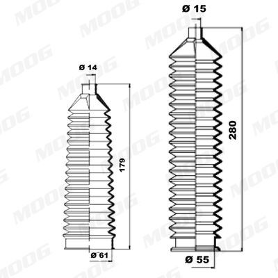 MOOG K150174: Kaitsekummikomplekt, rooliseade