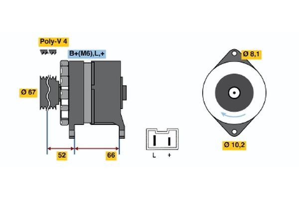 BOSCH 0 986 034 000: Generator 60A