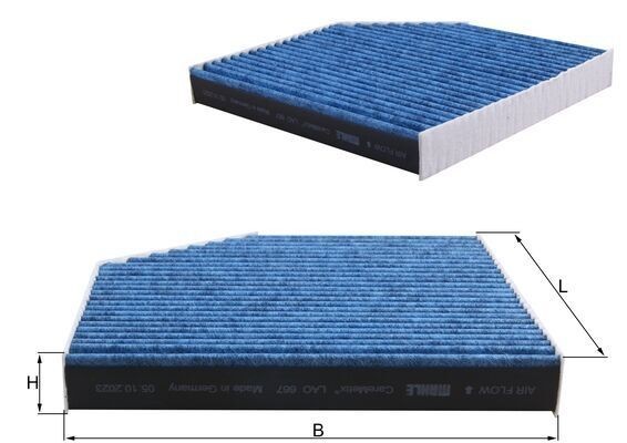 KNECHT LAO 667: Filter, salongiõhk Aktiivsöefilter, allergia vastase toimega, bakterivastase toimega, CST4610