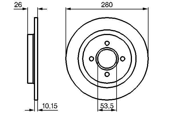 BOSCH 0 986 479 049: Piduriketas Ø: 281mm, täis, Ø: 281mm, õlitatud