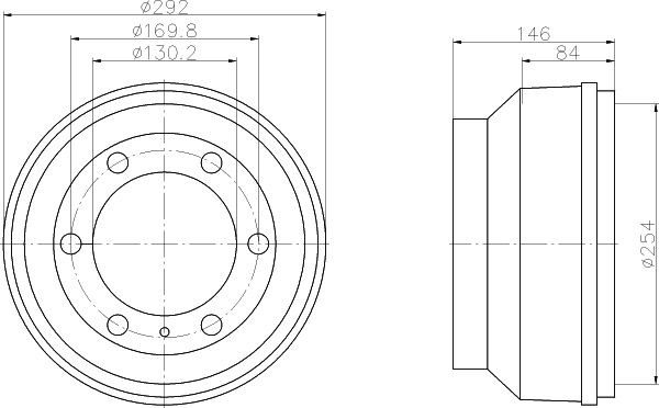 MINTEX MBD019: Tambur frana 292mm, fara butuc roata, fara rulment roata, fara suruburi de fixare roata