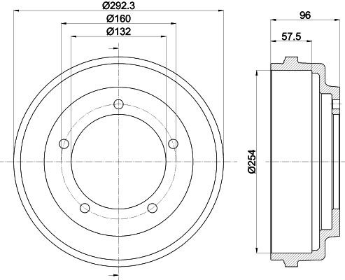 MINTEX MBD020: Piduritrummel 292mm, ilma rattakeskmeta, ilma rattalaagrita, ilma rattakinnituspoltideta