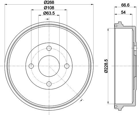 MINTEX MBD021: Piduritrummel 268mm, ilma rattakeskmeta, ilma rattalaagrita, ilma rattakinnituspoltideta