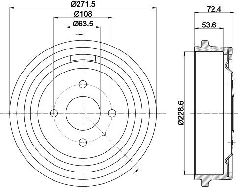 MINTEX MBD038: Bremžu trumulis 271mm, divdaļīgs bremžu cilindrs, bez riteņa rumbas, bez riteņa rumbas gultņa, bez riteņu stiprināšanas skrūvēm