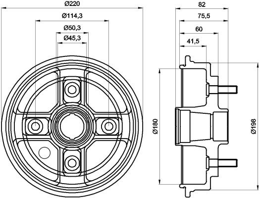 MINTEX MBD046: Piduritrummel 229mm, ilma rattakeskmeta, ilma rattalaagrita, ilma rattakinnituspoltideta