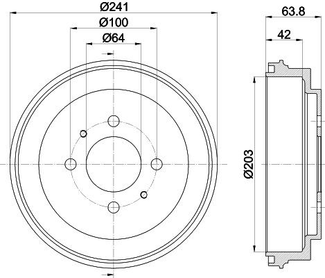 MINTEX MBD186: Piduritrummel 241mm, ilma rattakeskmeta, ilma rattalaagrita, ilma rattakinnituspoltideta