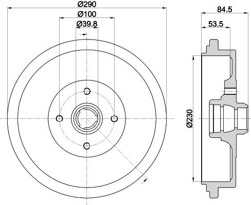 MINTEX MBD218: Piduritrummel 290mm, koos rattakeskmega, ilma rattalaagrita, ilma rattakinnituspoltideta