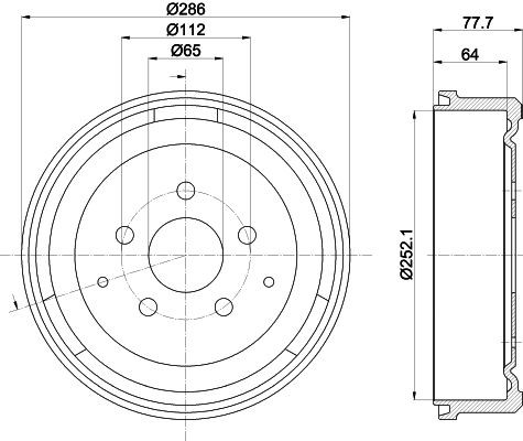 MINTEX MBD296: Piduritrummel 286mm, ilma rattakeskmeta, ilma rattalaagrita, ilma rattakinnituspoltideta