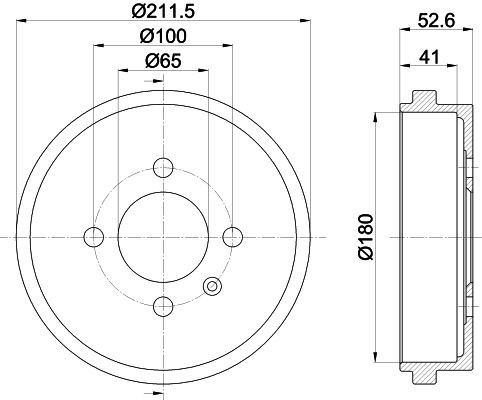 MINTEX MBD301: Bremžu trumulis 211mm, bez riteņa rumbas, bez riteņa rumbas gultņa, bez riteņu stiprināšanas skrūvēm