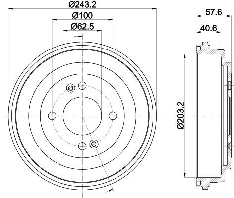 MINTEX MBD339: Piduritrummel 243mm, ilma rattakeskmeta, ilma rattalaagrita, ilma rattakinnituspoltideta