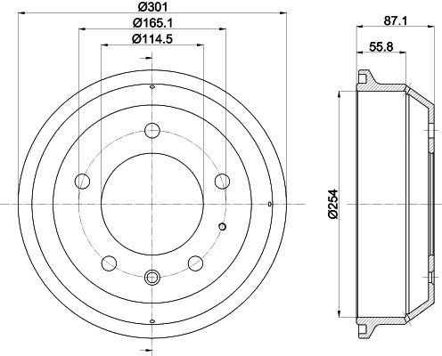 MINTEX MBD353: Tambur frana 301mm, fara butuc roata, fara rulment roata, fara suruburi de fixare roata