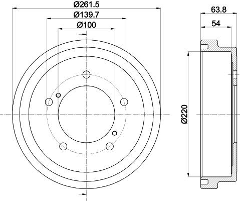 MINTEX MBD357: Piduritrummel 262mm, ilma rattakeskmeta, ilma rattalaagrita, ilma rattakinnituspoltideta