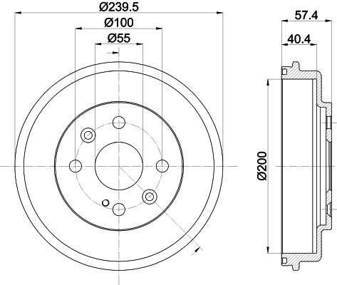 MINTEX MBD359: Piduritrummel 239mm, ilma rattakeskmeta, ilma rattalaagrita, ilma rattakinnituspoltideta