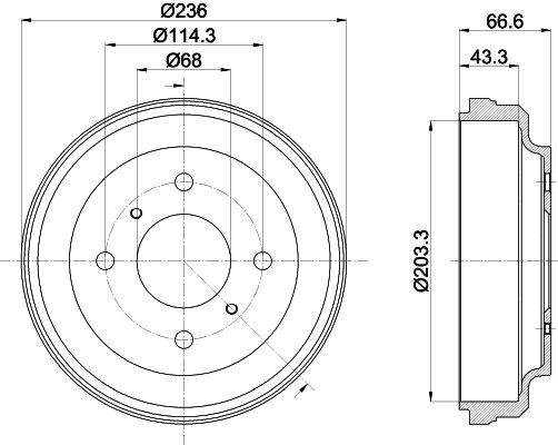MINTEX MBD363: Piduritrummel 236mm, ilma rattakeskmeta, ilma rattalaagrita, ilma rattakinnituspoltideta