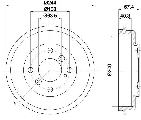 MINTEX MBD372: Piduritrummel 244mm, ilma rattakeskmeta, ilma rattalaagrita, ilma rattakinnituspoltideta