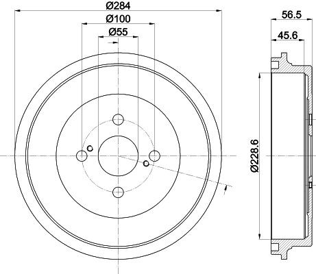 MINTEX MBD380: Bremžu trumulis 284mm, bez riteņa rumbas, bez riteņa rumbas gultņa, bez riteņu stiprināšanas skrūvēm