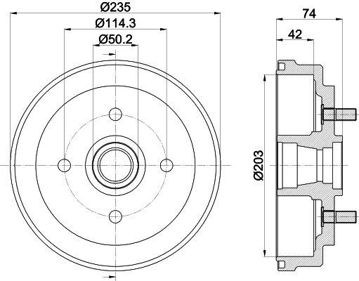 MINTEX MBD382: Piduritrummel 235mm, koos rattakeskmega, ilma rattalaagrita, koos rattakinnituspoltidega