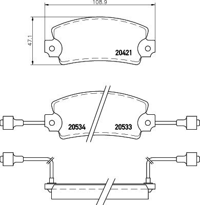 MINTEX MDB1112: Kit pastiglie freni