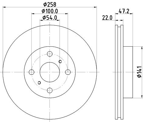 MINTEX MDC1318: Piduriketas Ø: 258mm, sisemine õhutus, Ø: 258mm, ilma rattakeskmeta, ilma rattalaagrita, ilma rattakinnituspoltideta